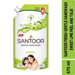 Santoor Fresh Gentle Hand Wash – With Sweet Lime Peel & Tulsi, 675 ml