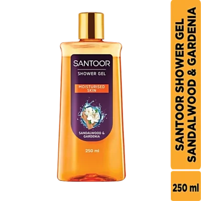 Santoor Sandalwood & Gardenia Shower Gel, 250 ml Bottle