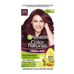 Garnier Color Naturals Crème Riche Nourishing Permanent Hair Color – No Ammonia, 70 ml + 60 g Shade 3.16, Burgundy