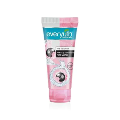 Everyuth Naturals Anti-Pollution Pink Clay & Charcoal Face Wash ,50g