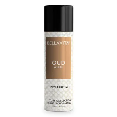 Bella Vita Luxury Oud White No Gas Body Spray Deodorant Parfum For Men, 150ml