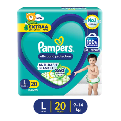 Pampers All Round Protection Pants with Aloe Vera – Large (9-14 kg) |