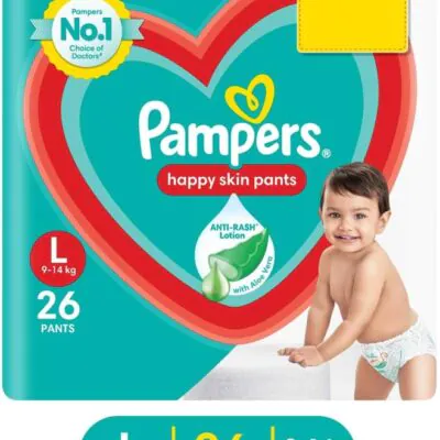 Pampers Happy Skin Pants – Large (9-14kg) | Ultra-Soft, 12-Hour Dryness & Leak Protection